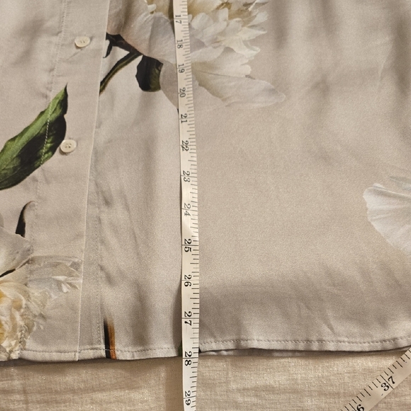 All Saints Gray Button Down Blouse with Notched Collar - Picture 11 of 16